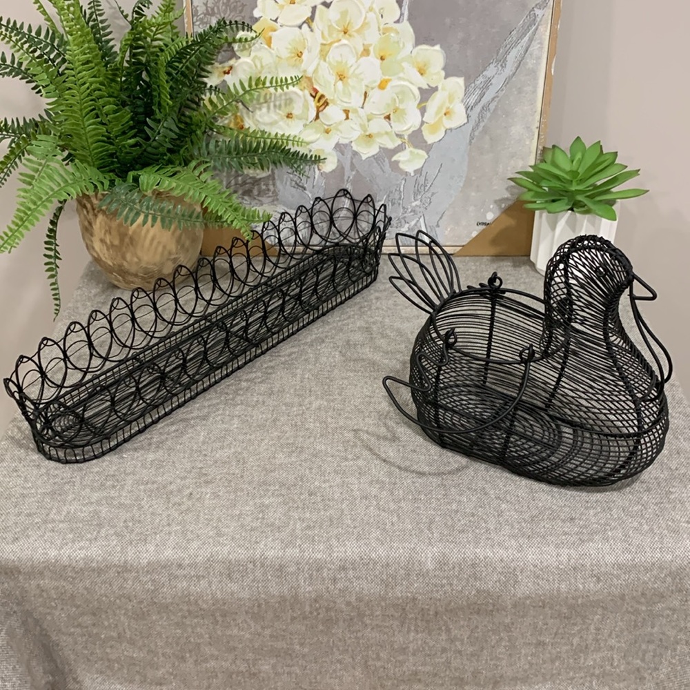 Matte Black Farmhouse Basket Set